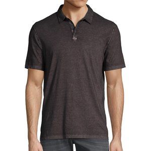 John Varvatos Star USA Men's Short Sleeve Polo Shirt Garment Washed Black